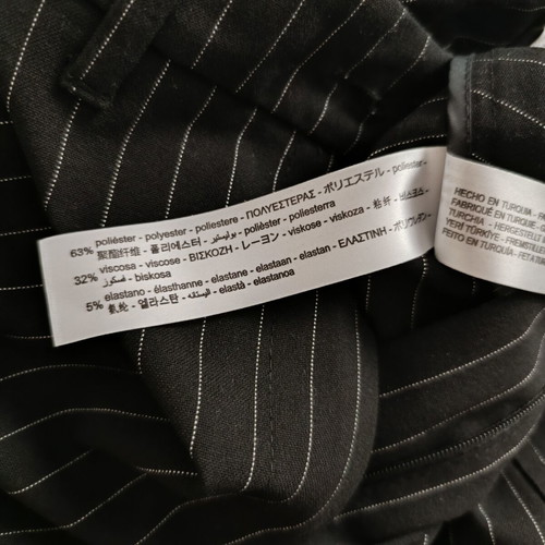 Bershka women's black high-waisted office pants with white stripes size M like new