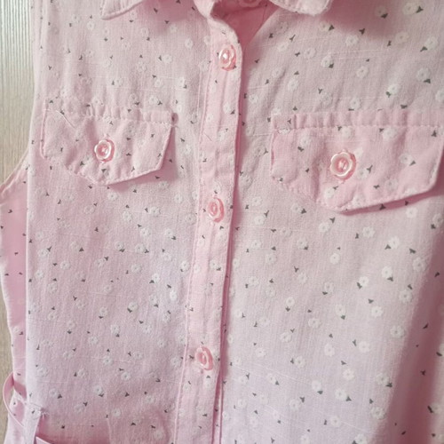 Civil summer dress for girl like new, 10 years old, pink with flowers