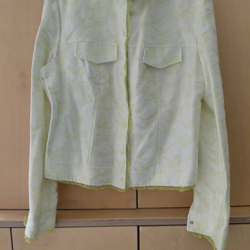 Lucifair jacket size 48 white-yellow with organza details like new