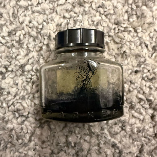 Parker Quink vintage ink bottle used with SOLV-X