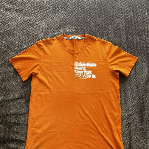 Calvin Klein men's short-sleeve T-shirt orange size L new