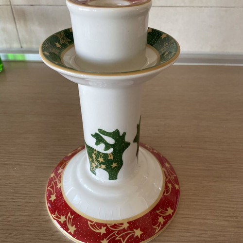 Christmas Porcelain Candlestick like new in box