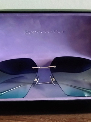 Ana Hickmann Rimless Butterfly sunglasses AH 3289 like new, black and turquoise