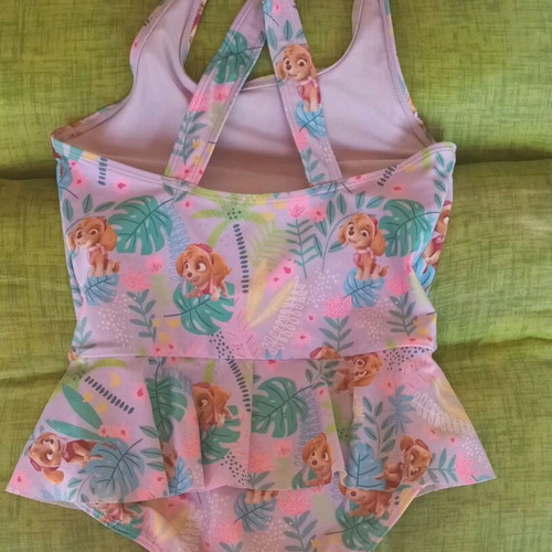 Paw Patrol girls' one-piece swimsuit 8-10 years like new, multicolor