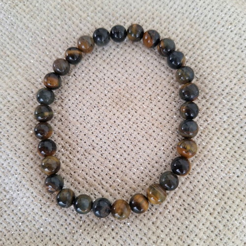 Bracelet tiger's eye semi-precious stone made to order, brown