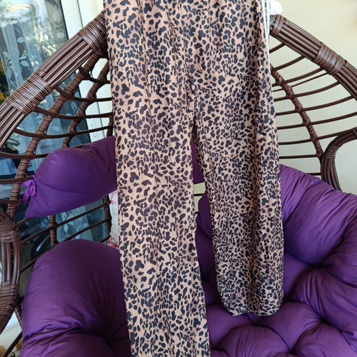 Leopard print pants new, sizes M and L, beige and brown