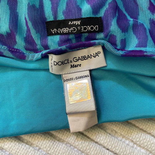 Dolce & Gabbana Mare Vintage Halter Top like new, animal print turquoise and purple