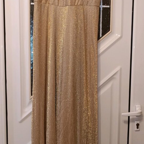 Official long dress new, gold color, fits small-medium