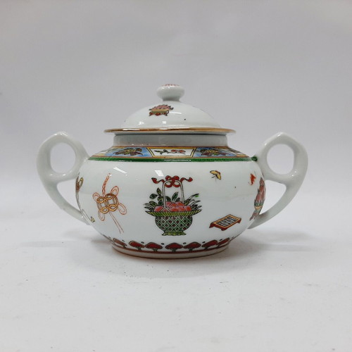 Porcelain sugar bowl 1990 China decorative