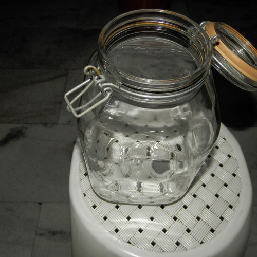 Glass storage jar used 3 lt with sealing lid