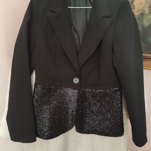 Italian jacket with sequins black, like new, size L