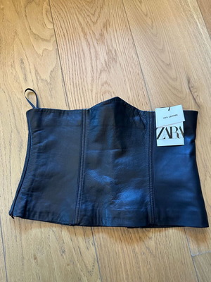 Zara leather bustier new, black, size S