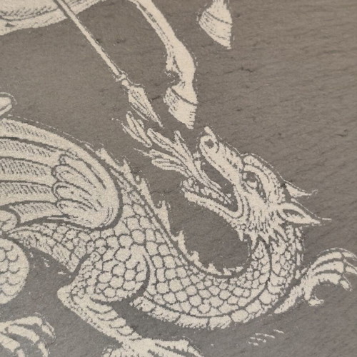 Laser Engraved Saint George Slate Plaque new