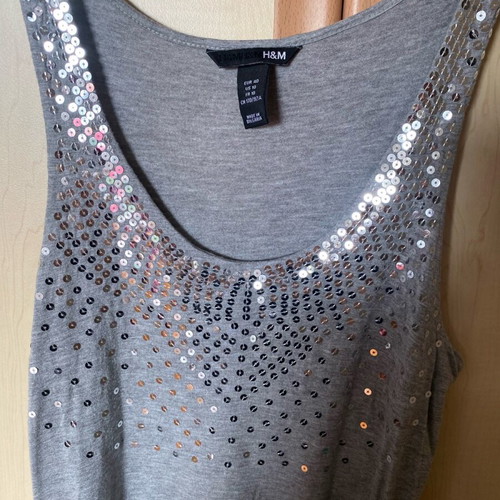 H&M dress grey mini with sequins like new