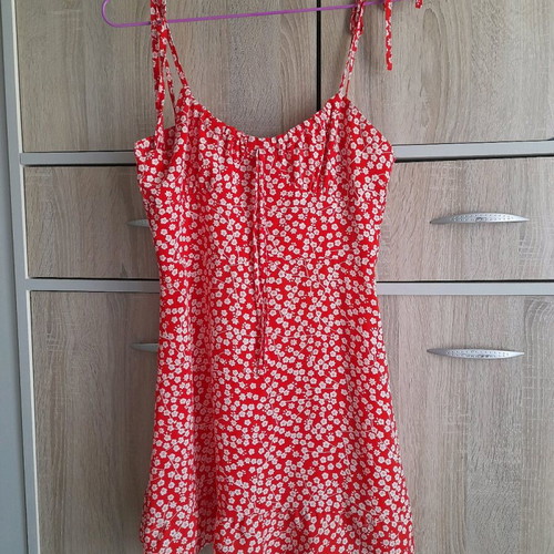 Dress used, small, red, short with back zipper