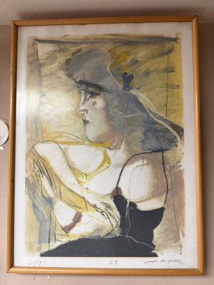 Kopela Serigraph by Dimitris Mytaras like new, framed
