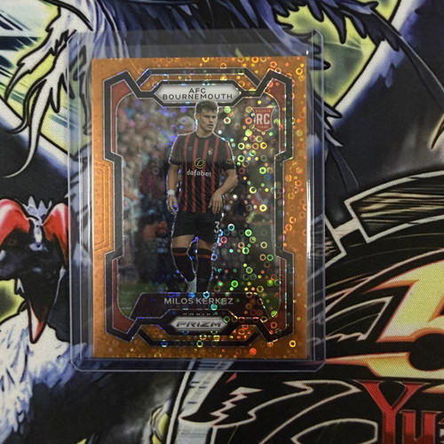 Milos Kerkez Rookie Panini Prizm Orange Breakaway EPL card