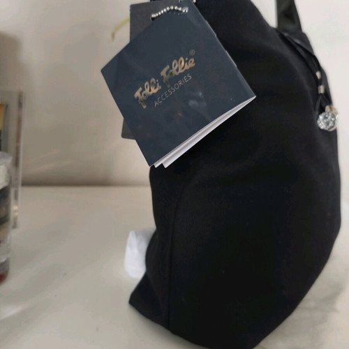 Folli Follie shoulder bag authentic black fabric new