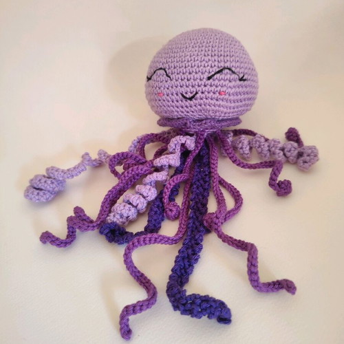 Handmade amigurumi jellyfish purple new