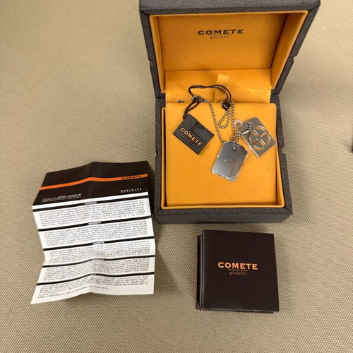 Comete Gioielli Planets men's necklace new, stainless steel plaques