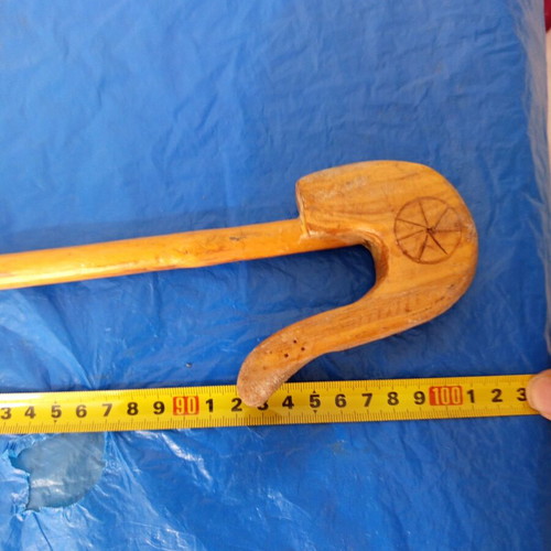 Handmade skull walking stick used, one meter long
