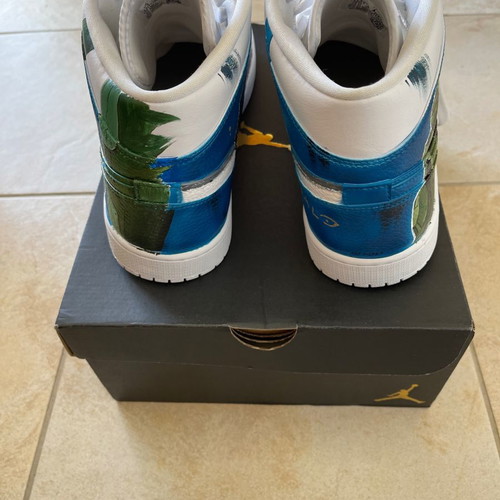 Air Jordan 1 Mid, Custom Made: Halo Design, Size:47