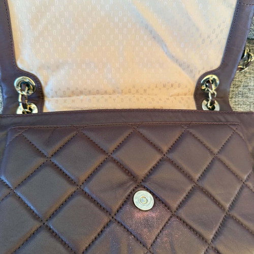 DKNY vintage leather shoulder bag used, burgundy red