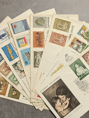 FDC 1966 Πλήρες έτος επίσημων φακέλων των ΕΛΤΑ πρώτης ημέρας κυκλοφορίας καινούργιο