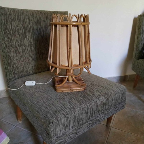 Bamboo portatif used, 1980s table lamp