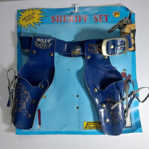 Vintage carnival pistol holsters PitsarisTOYS like new, 1970s