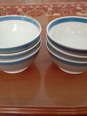 Glass bowls like new, set of 6 large 16x8 cm