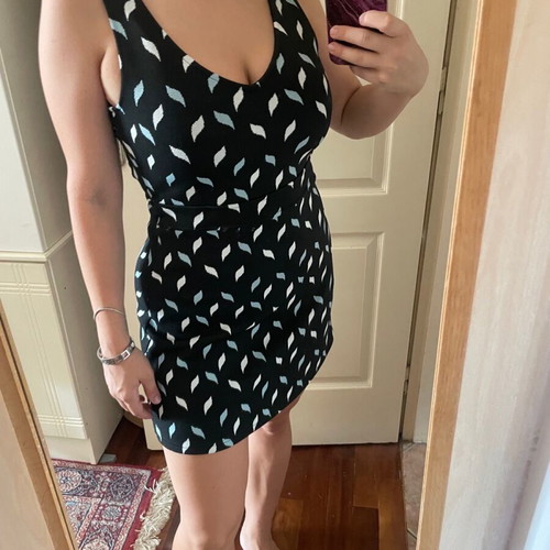 Summer dress women's black with leaves like new