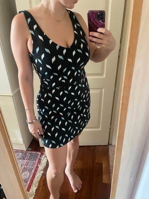 Summer dress women's black with leaves like new