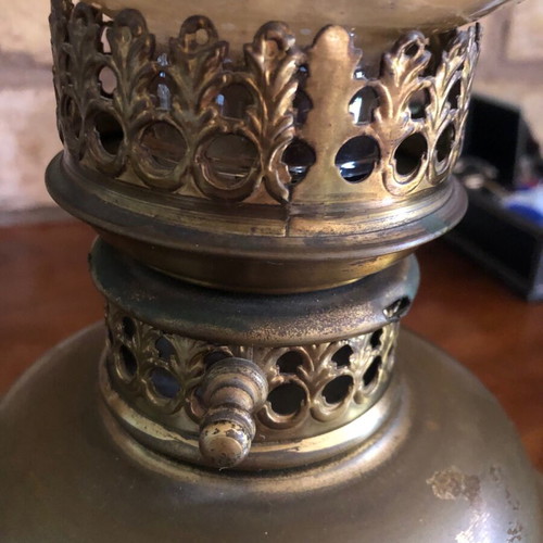 Ss.puritan 1889 Fall River Line lamp bronze color, diameter 59 cm, height 37