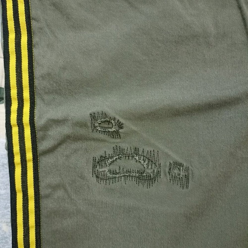 Men's khaki bermuda shorts with yellow stripes, like new, size L