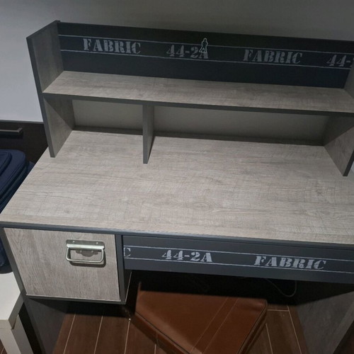 Work Desk like new with Shelf, Wooden Gray-Rustic