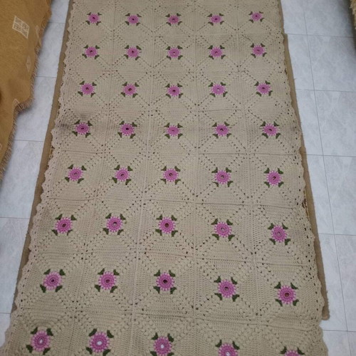 Handmade knitted blanket used in excellent condition