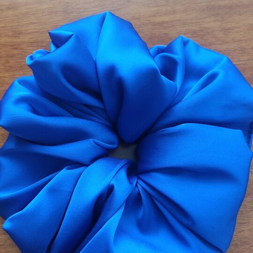 Scrunchie XL handmade satin blue new