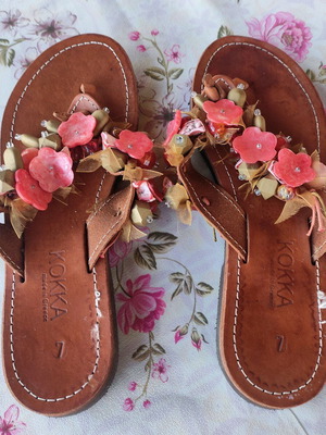 Δερμάτινα πέδιλα (made in Greece), size 37 (Kokka)