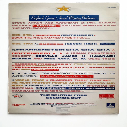 Sigue Sigue Sputnik Success 12" Vinyl Maxi-Single, 1988