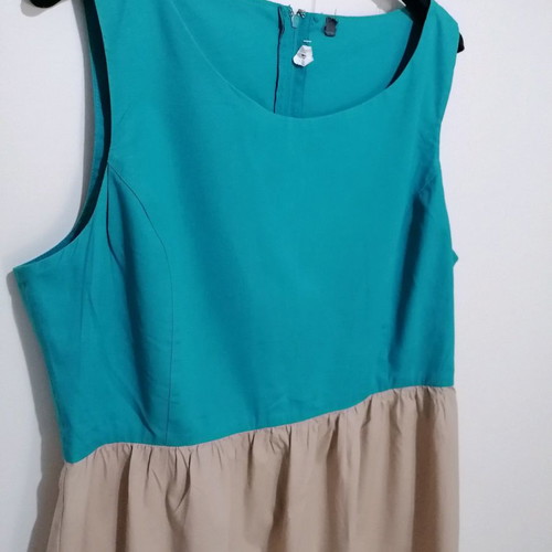 Poplin dress tricolor used, size M