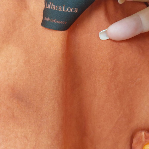 La Vaca Loca Dress S/M handmade dyed cotton orange