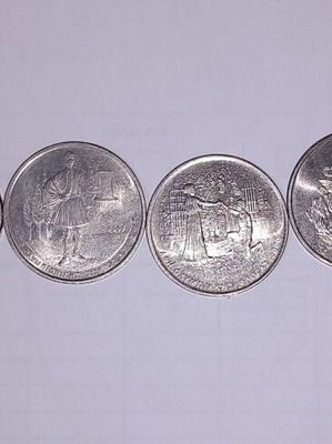 500 Drachma coins used, pack of 6, Greece