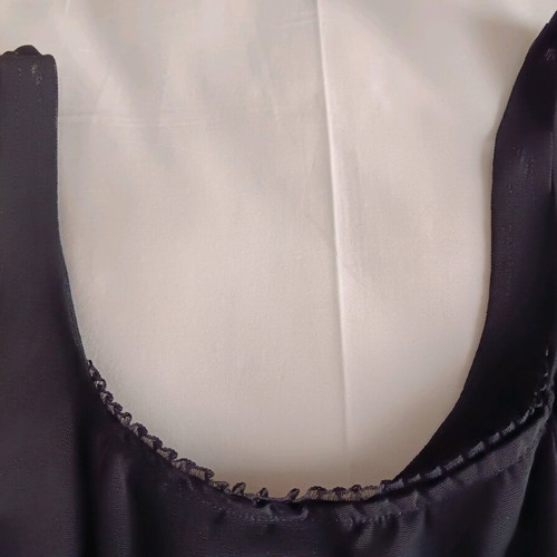 Blouse-bustier used, black tulle with built-in bra, size S