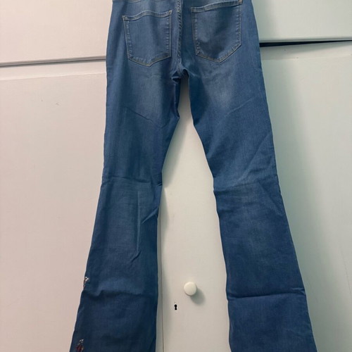 Zara Bootcut Jeans Used With Embroidery, Size 38