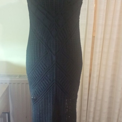 Knitted women's dress black, new, size S