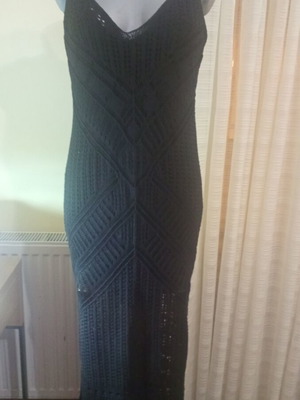 Knitted women's dress black, new, size S