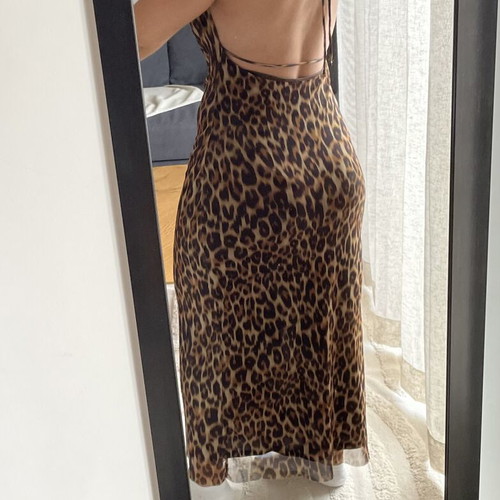 Pull & Bear leopard tulle dress size S like new