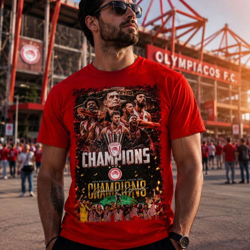 Olympiacos 2026 Red T Shirt new, cotton fan apparel