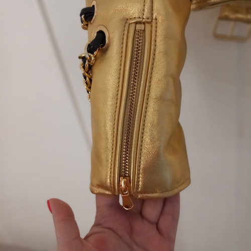H&MOSCHINO Rock Jacket genuine leather like new, gold